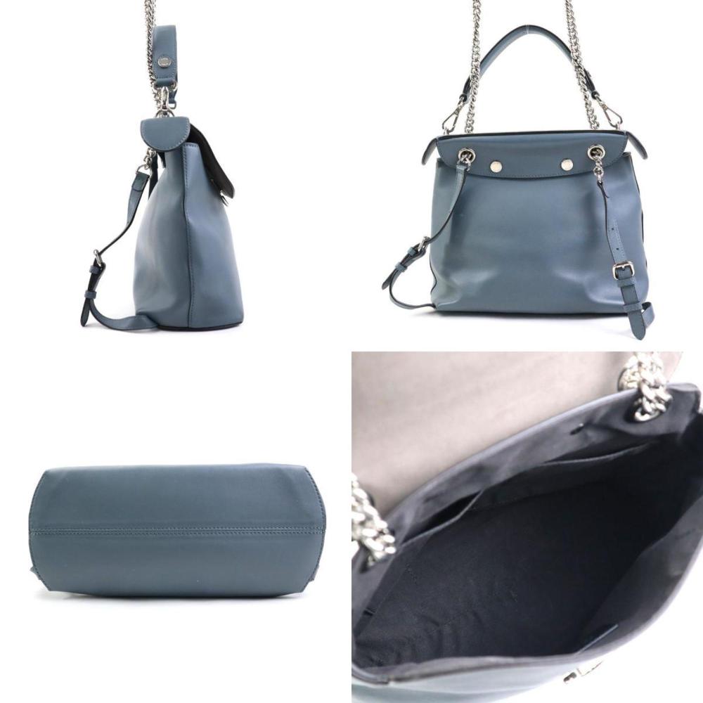Blue Leather Fendi Shoulder Bag