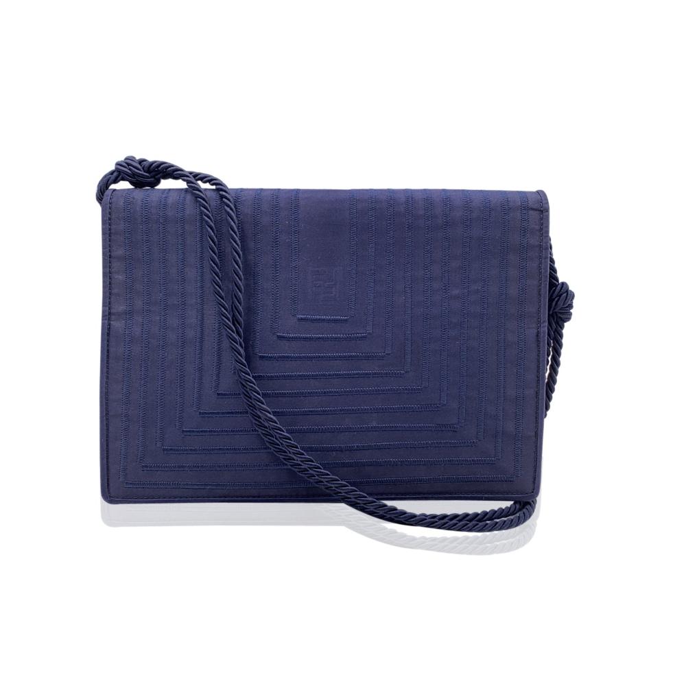 Blue Satin Fendi Crossbody Bag