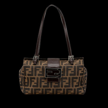 Brown Canvas Fendi Baguette