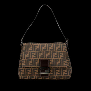 Brown Canvas Fendi Baguette