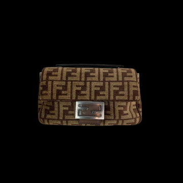 Brown Canvas Fendi Baguette