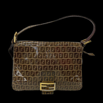 Brown Canvas Fendi Baguette