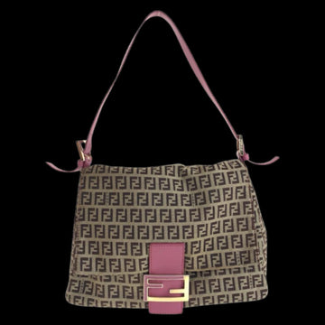 Brown Canvas Fendi Baguette