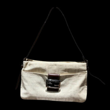 Brown Canvas Fendi Baguette