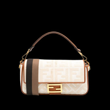 Brown Canvas Fendi Baguette