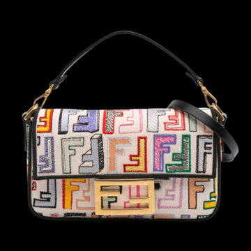 Brown Canvas Fendi Baguette