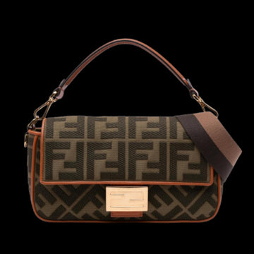 Brown Canvas Fendi Baguette
