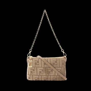 Brown Canvas Fendi Baguette