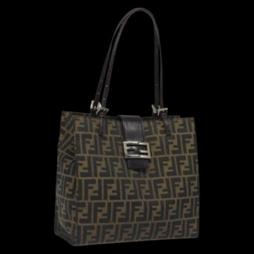 Brown Canvas Fendi Baguette