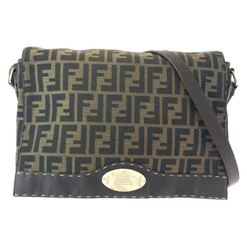 Brown Canvas Fendi Crossbody Bag