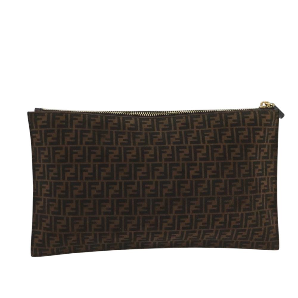 Brown Canvas Fendi Clutch