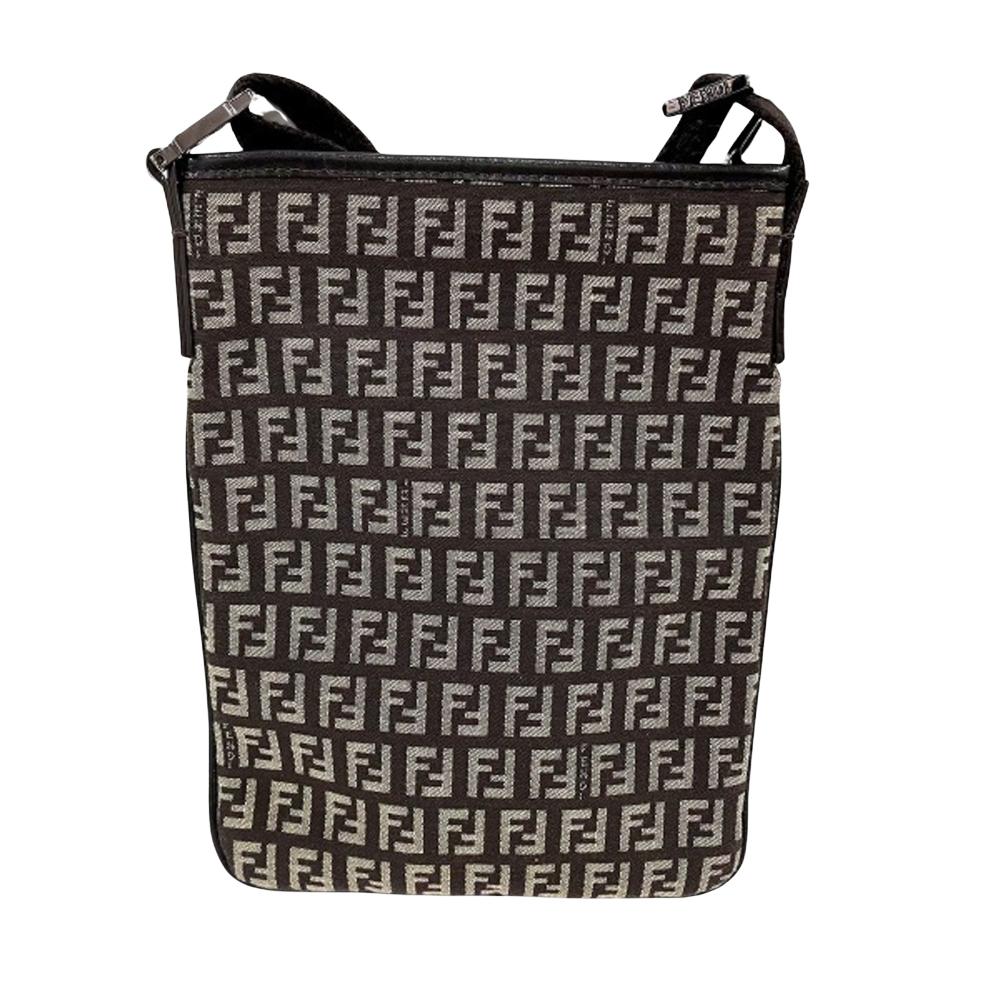 Brown Canvas Fendi Crossbody Bag