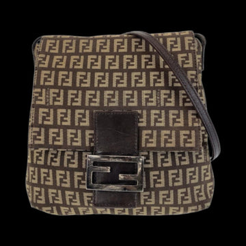 Brown Canvas Fendi Shoulder Bag