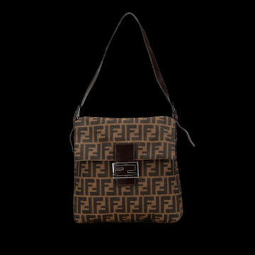 Brown Canvas Fendi Shoulder Bag
