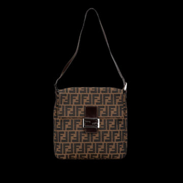 Brown Canvas Fendi Shoulder Bag