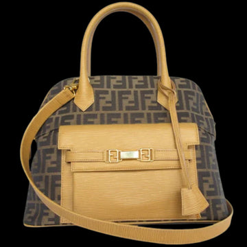 Brown Canvas Fendi Shoulder Bag