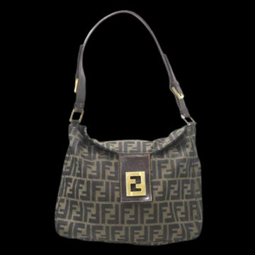 Brown Canvas Fendi Shoulder Bag