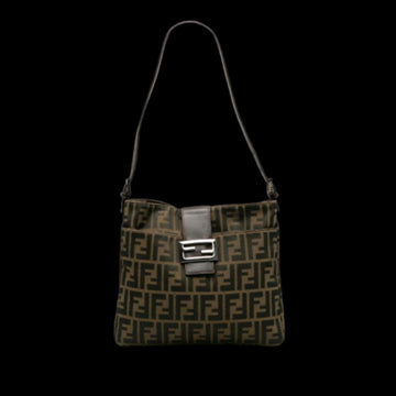 Brown Canvas Fendi Shoulder Bag