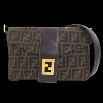 Brown Canvas Fendi Shoulder Bag