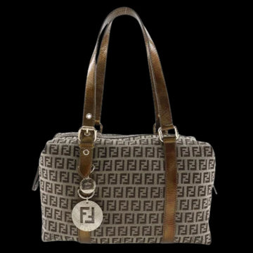 Brown Canvas Fendi Shoulder Bag