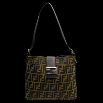 Brown Canvas Fendi Shoulder Bag