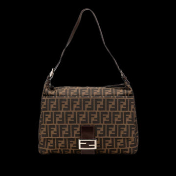 Brown Canvas Fendi Shoulder Bag