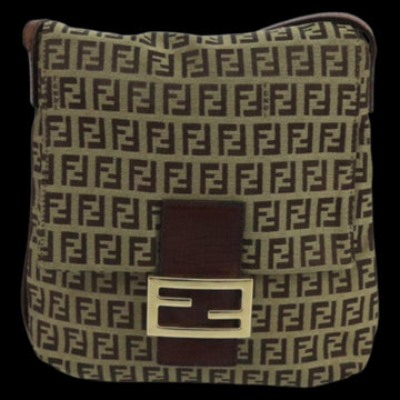 Brown Canvas Fendi Shoulder Bag