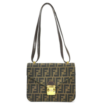 Brown Canvas Fendi Shoulder Bag