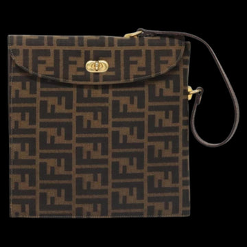 Brown Canvas Fendi Shoulder Bag