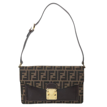Brown Canvas Fendi Shoulder Bag