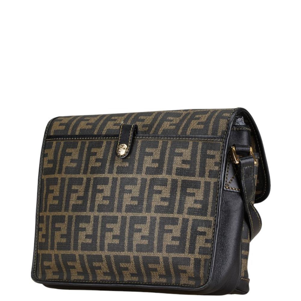 Brown Canvas Fendi Shoulder Bag