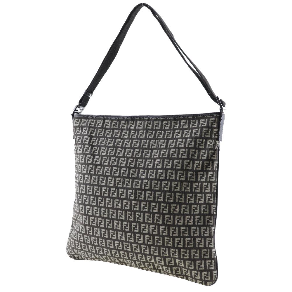 Brown Canvas Fendi Shoulder Bag