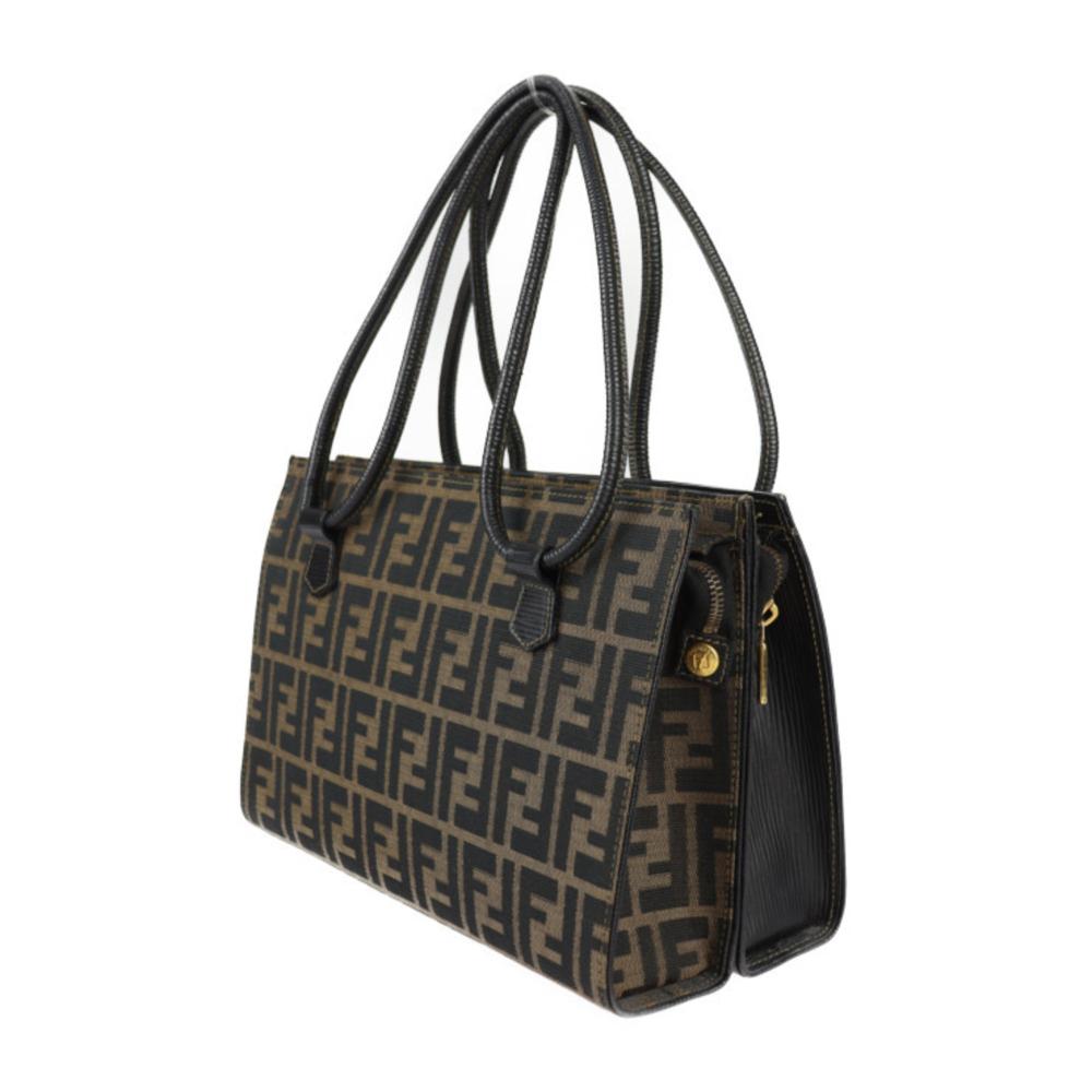 Brown Canvas Fendi Shoulder Bag