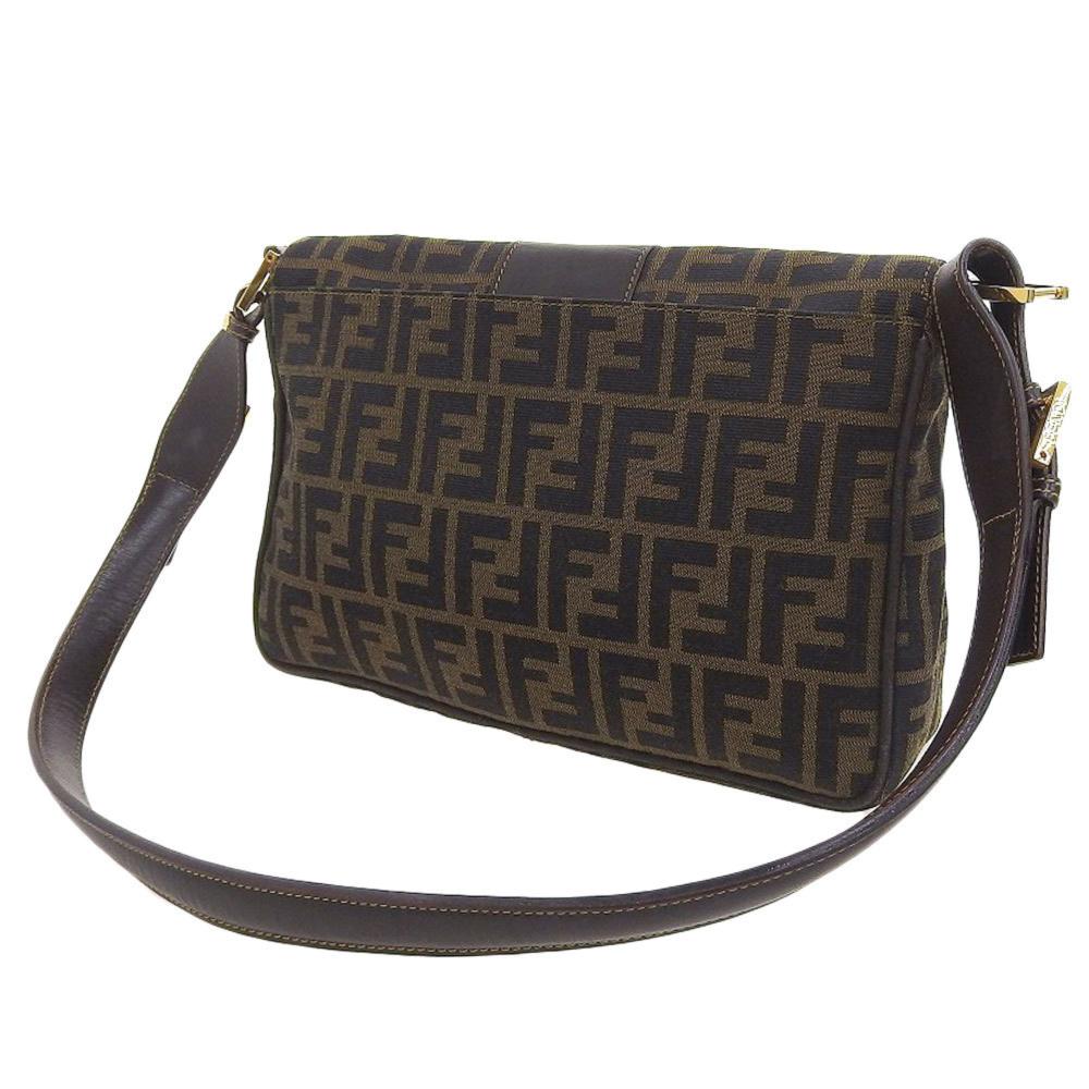 Brown Canvas Fendi Shoulder Bag