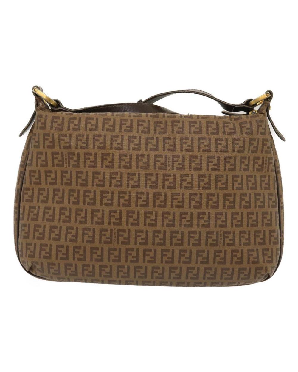 Brown Canvas Fendi Shoulder Bag