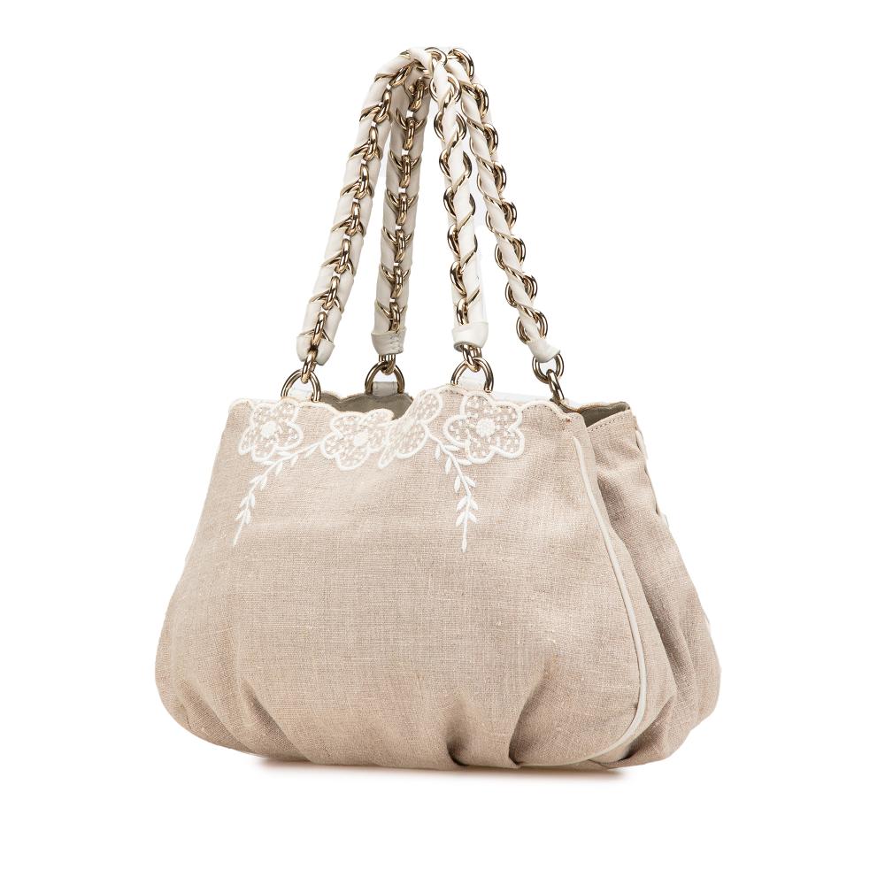 Brown Canvas Fendi Shoulder Bag