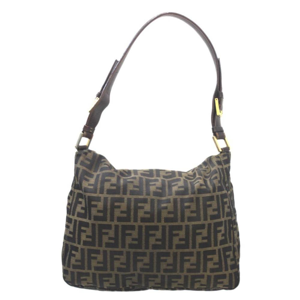 Brown Canvas Fendi Shoulder Bag