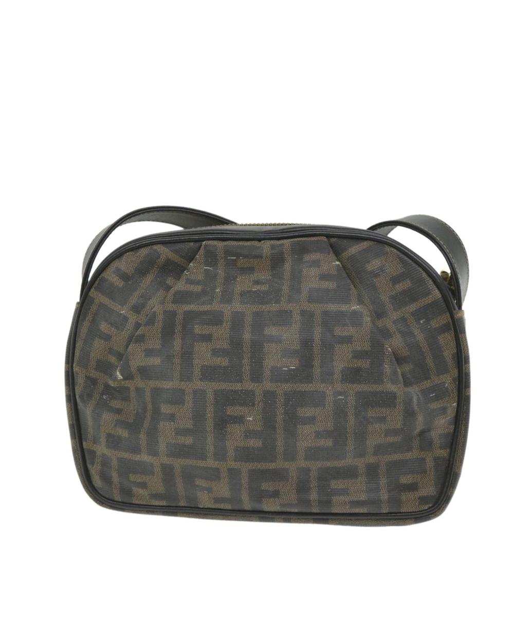 Brown Canvas Fendi Shoulder Bag