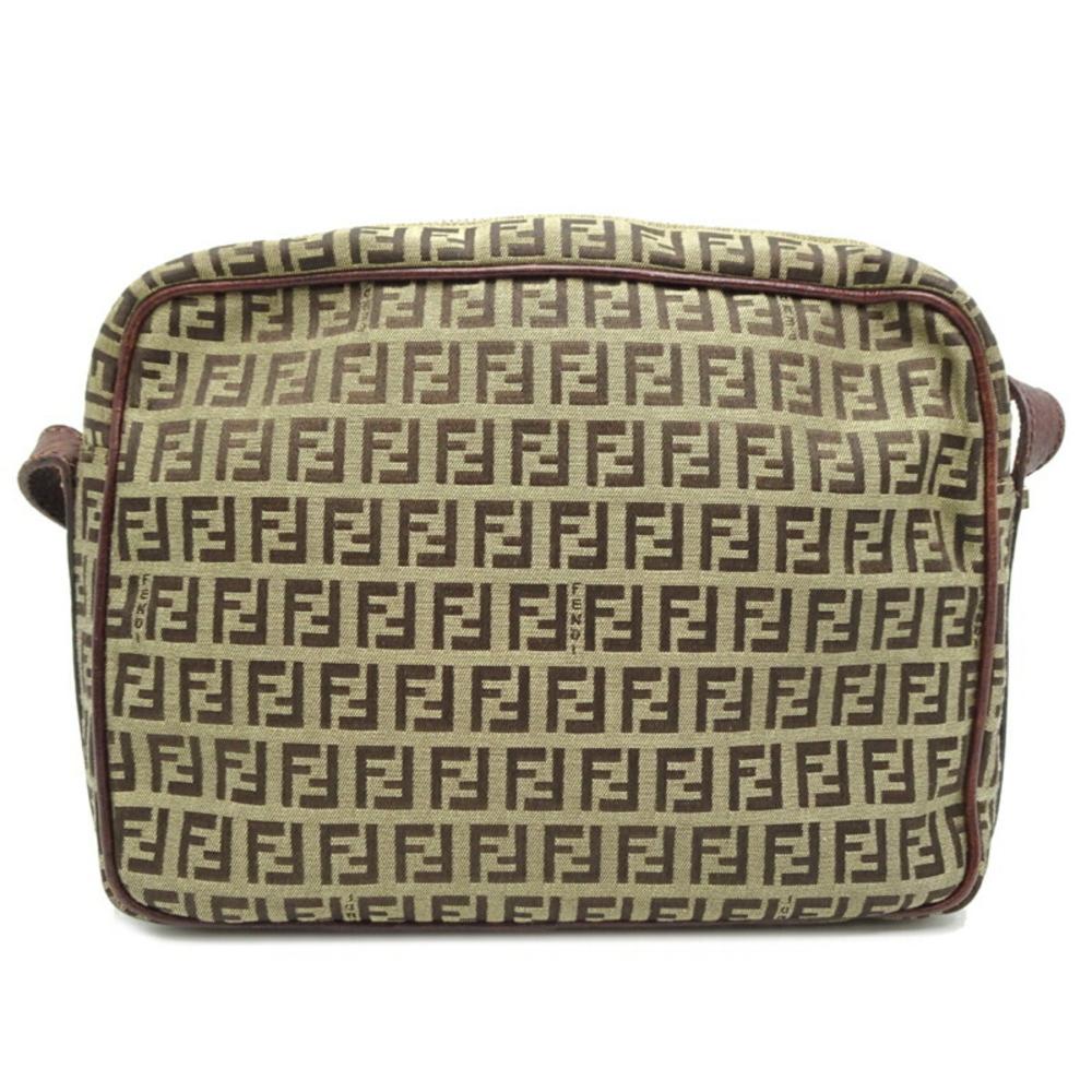 Brown Canvas Fendi Shoulder Bag