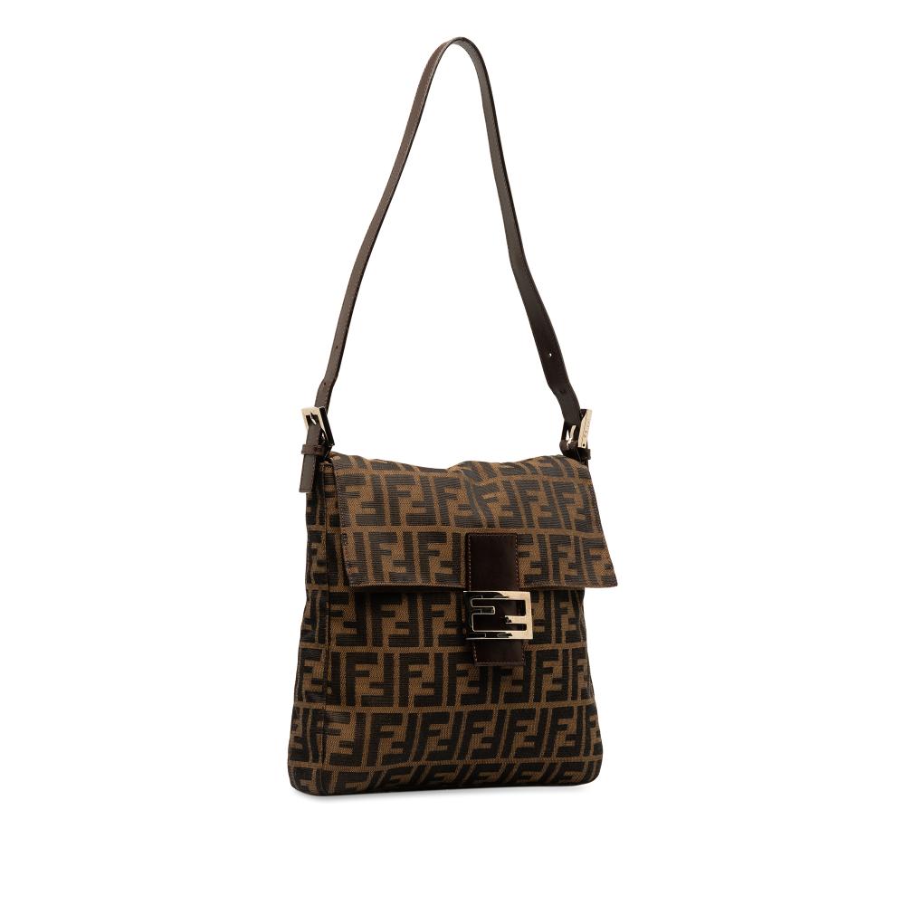 Brown Canvas Fendi Shoulder Bag