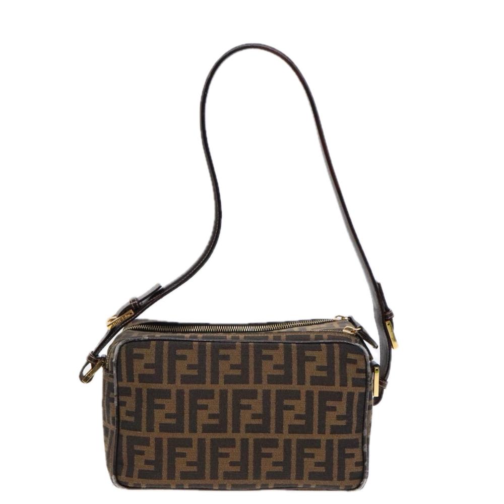 Brown Canvas Fendi Shoulder Bag