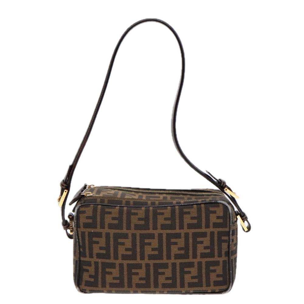 Brown Canvas Fendi Shoulder Bag
