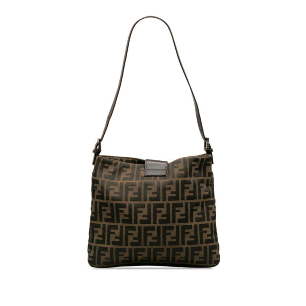 Brown Canvas Fendi Shoulder Bag