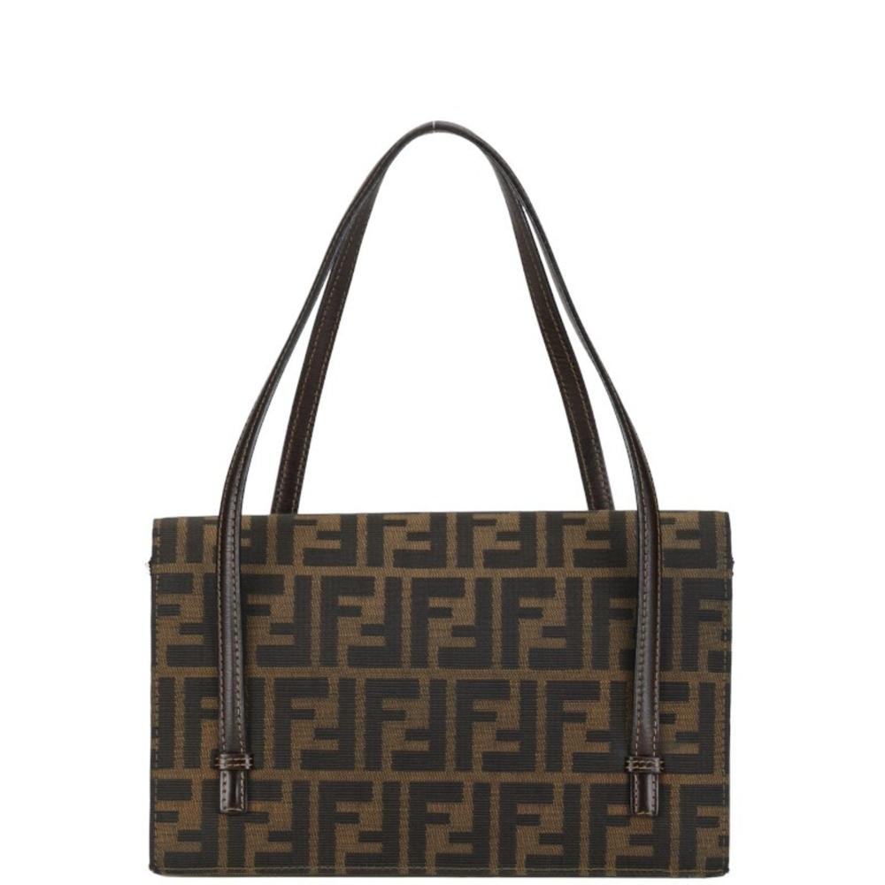 Brown Canvas Fendi Shoulder Bag