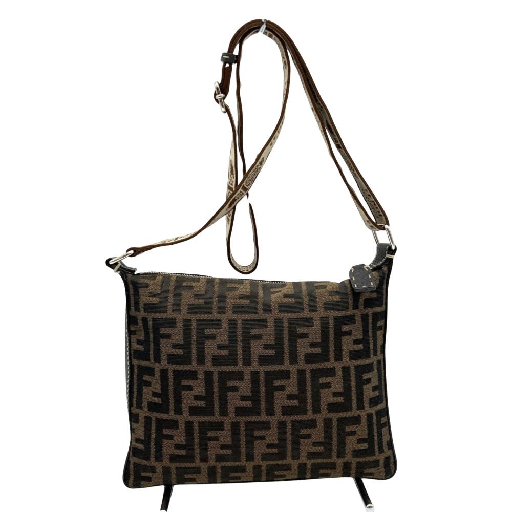 Brown Canvas Fendi Shoulder Bag