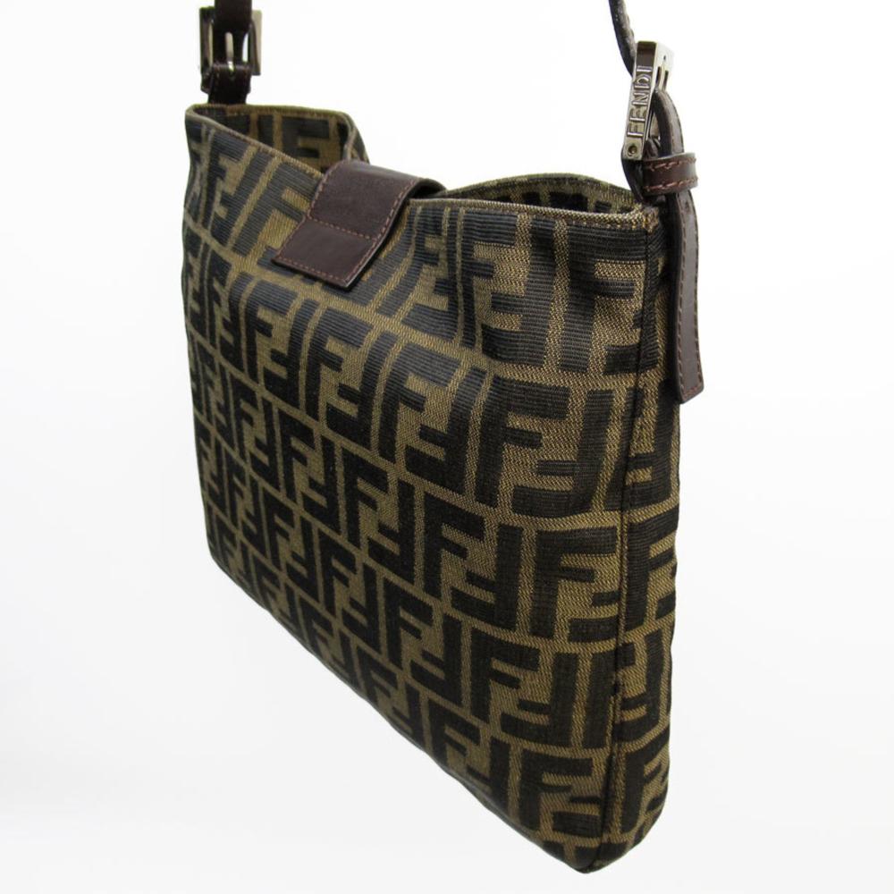 Brown Canvas Fendi Shoulder Bag