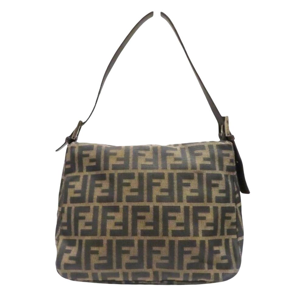 Brown Canvas Fendi Shoulder Bag