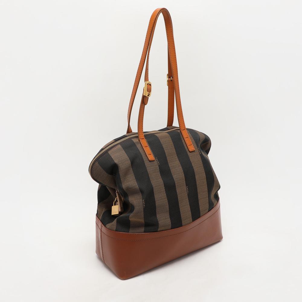 Brown Canvas Fendi Shoulder Bag