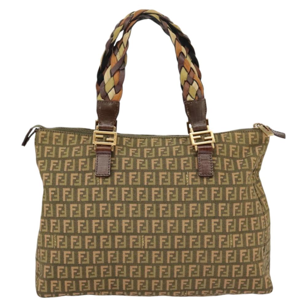 Brown Canvas Fendi Tote