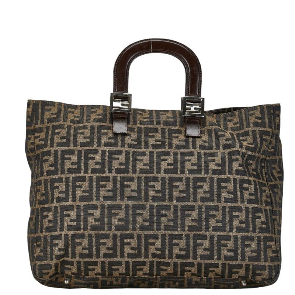 Brown Canvas Fendi Tote